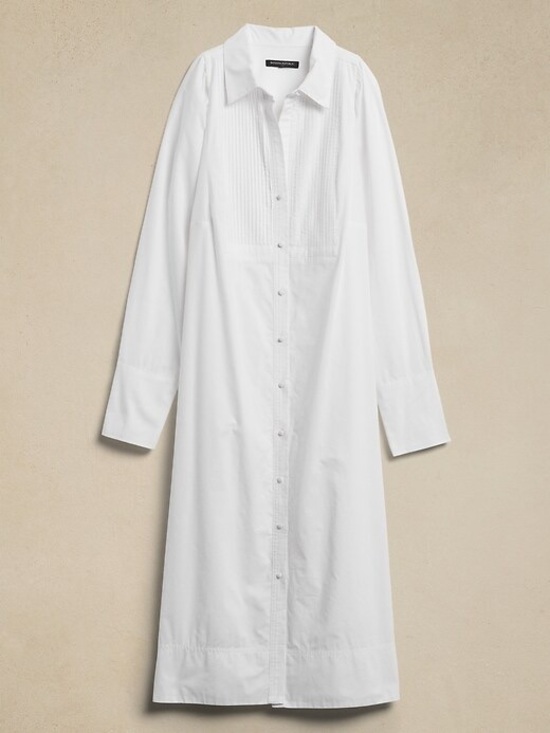Banana Republic Factory Dresses & Skirts - Banana Republic Factory PINTUCK BIB MIDI SHIRTDRESS Size Small